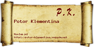 Potor Klementina névjegykártya